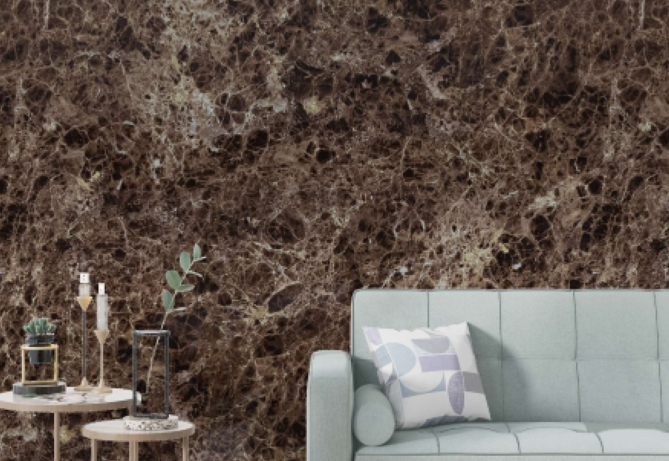 UV Marble Sheet 1010 – Coffee Brown Texture