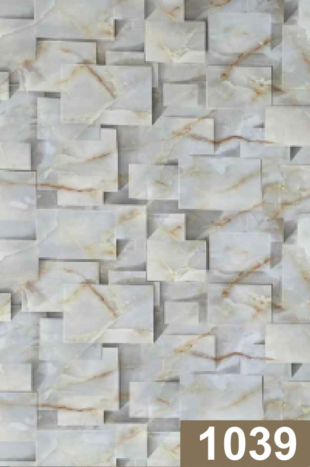 UV Marble Sheet 1039 – White 3D Marble Pattern